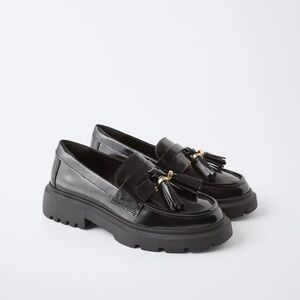 Zara Black Kids Tassel Loafers